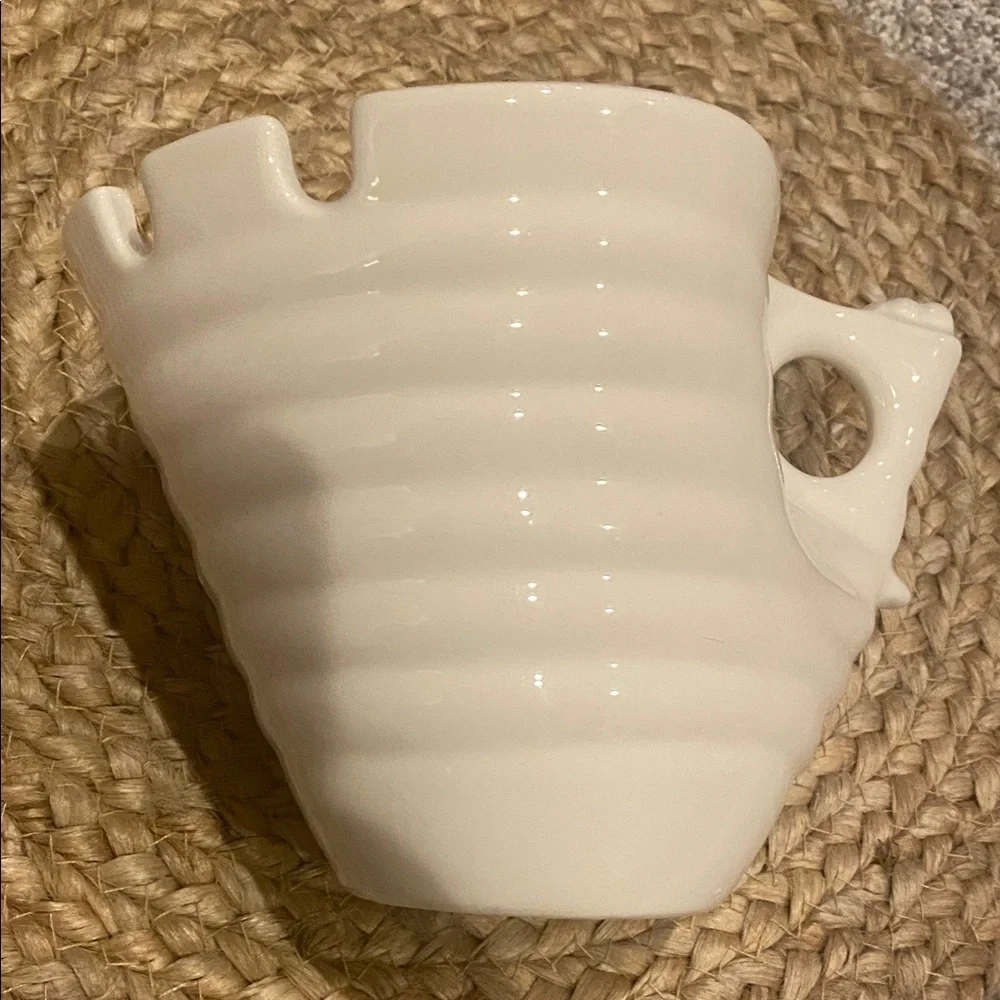 Elan Beehive Udon or Ramen Ceramic Bowl. Off White.